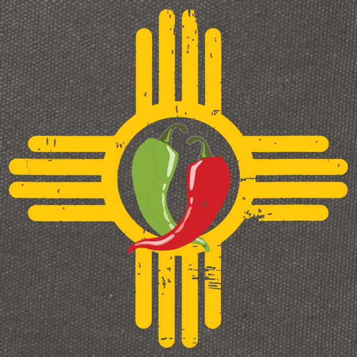 New Mexico Southwest Zia With Red And Green Chile Cotton Canvas Backpack