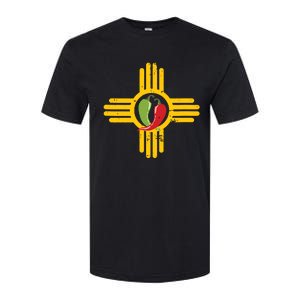 New Mexico Southwest Zia With Red And Green Chile Softstyle CVC T-Shirt