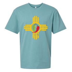 New Mexico Southwest Zia With Red And Green Chile Sueded Cloud Jersey T-Shirt