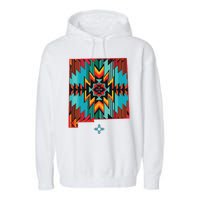 New Mexico State Floral Design Southwest Nm Zia Art Garment-Dyed Fleece Hoodie