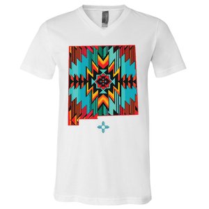 New Mexico State Floral Design Southwest Nm Zia Art V-Neck T-Shirt