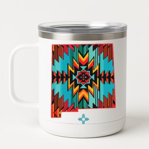 New Mexico State Floral Design Southwest Nm Zia Art 12 oz Stainless Steel Tumbler Cup