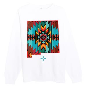 New Mexico State Floral Design Southwest Nm Zia Art Premium Crewneck Sweatshirt