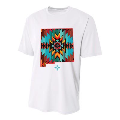 New Mexico State Floral Design Southwest Nm Zia Art Youth Performance Sprint T-Shirt