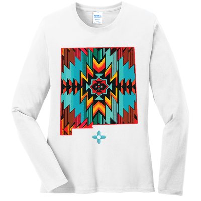 New Mexico State Floral Design Southwest Nm Zia Art Ladies Long Sleeve Shirt