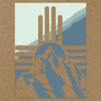 New Mexico State Zia Symbol And Mountains Graphic Design Cotton Canvas Backpack