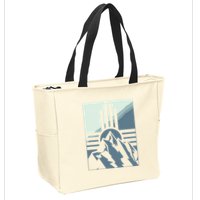 New Mexico State Zia Symbol And Mountains Graphic Design Zip Tote Bag