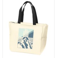 New Mexico State Zia Symbol And Mountains Graphic Design Zip Tote Bag