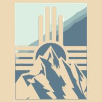 New Mexico State Zia Symbol And Mountains Graphic Design Zip Tote Bag