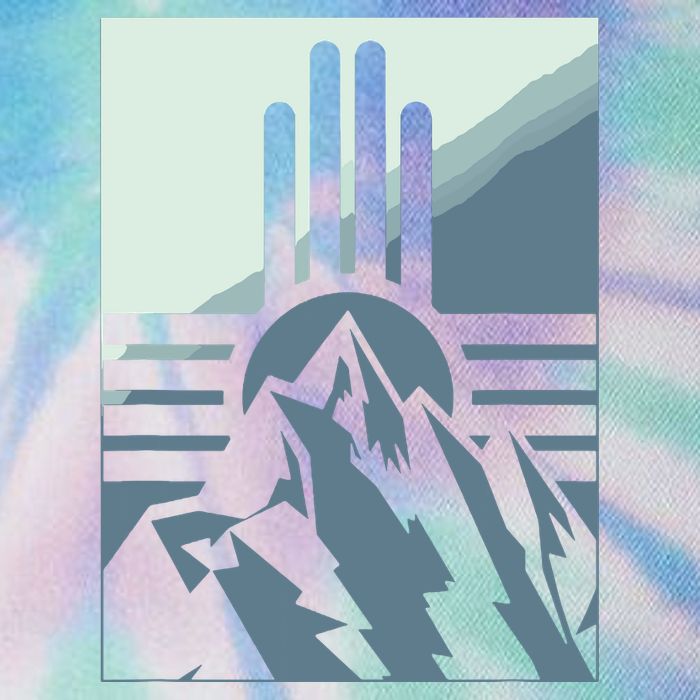 New Mexico State Zia Symbol And Mountains Graphic Design Legacy Tie Dye Trucker Hat