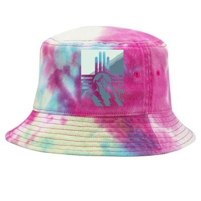 New Mexico State Zia Symbol And Mountains Graphic Design Tie-Dyed Bucket Hat