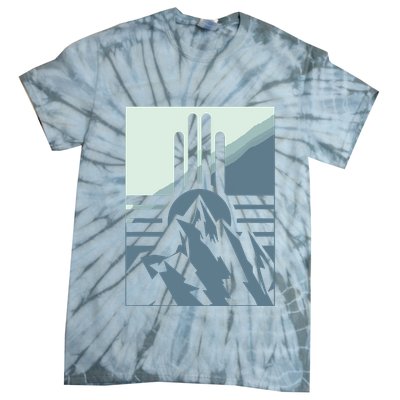 New Mexico State Zia Symbol And Mountains Graphic Design Tie-Dye T-Shirt