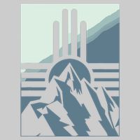 New Mexico State Zia Symbol And Mountains Graphic Design Tie-Dye T-Shirt