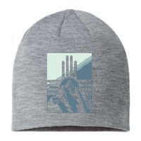 New Mexico State Zia Symbol And Mountains Graphic Design Sustainable Beanie