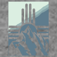 New Mexico State Zia Symbol And Mountains Graphic Design Sustainable Beanie
