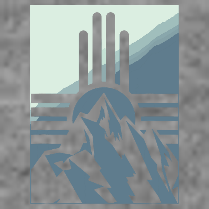 New Mexico State Zia Symbol And Mountains Graphic Design Sustainable Beanie