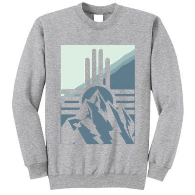 New Mexico State Zia Symbol And Mountains Graphic Design Tall Sweatshirt