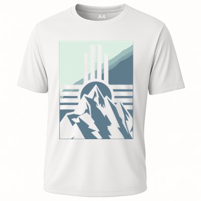 New Mexico State Zia Symbol And Mountains Graphic Design Performance Shirt