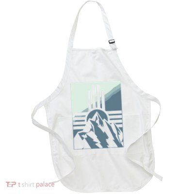 New Mexico State Zia Symbol And Mountains Graphic Design Apron