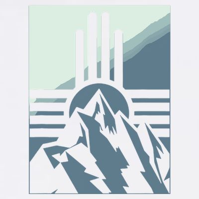 New Mexico State Zia Symbol And Mountains Graphic Design T-Shirt