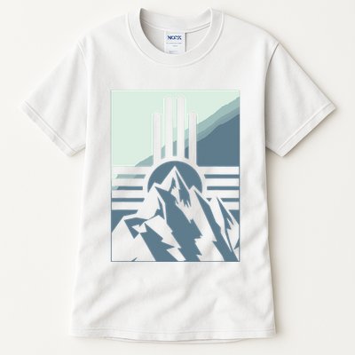 New Mexico State Zia Symbol And Mountains Graphic Design Tall T-Shirt