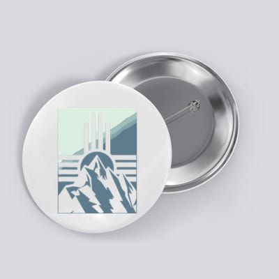 New Mexico State Zia Symbol And Mountains Graphic Design Button