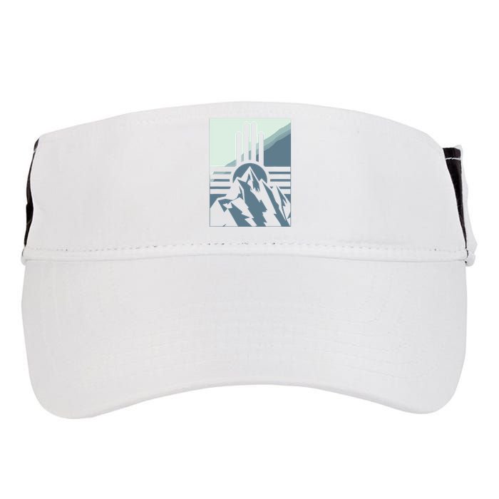 New Mexico State Zia Symbol And Mountains Graphic Design Adult Drive Performance Visor
