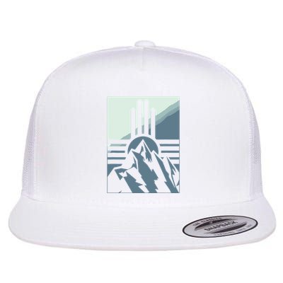 New Mexico State Zia Symbol And Mountains Graphic Design Flatbill Hat