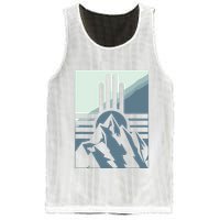 New Mexico State Zia Symbol And Mountains Graphic Design Mesh Reversible Basketball Jersey Tank