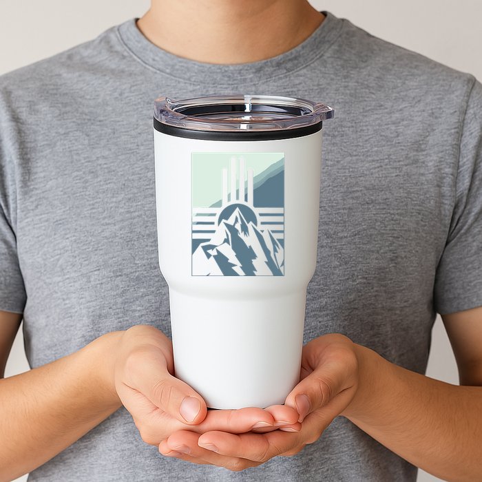 New Mexico State Zia Symbol And Mountains Graphic Design Tumbler