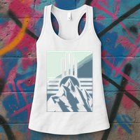 New Mexico State Zia Symbol And Mountains Graphic Design Womens Tank Top