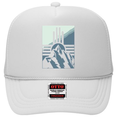 New Mexico State Zia Symbol And Mountains Graphic Design Trucker Hat