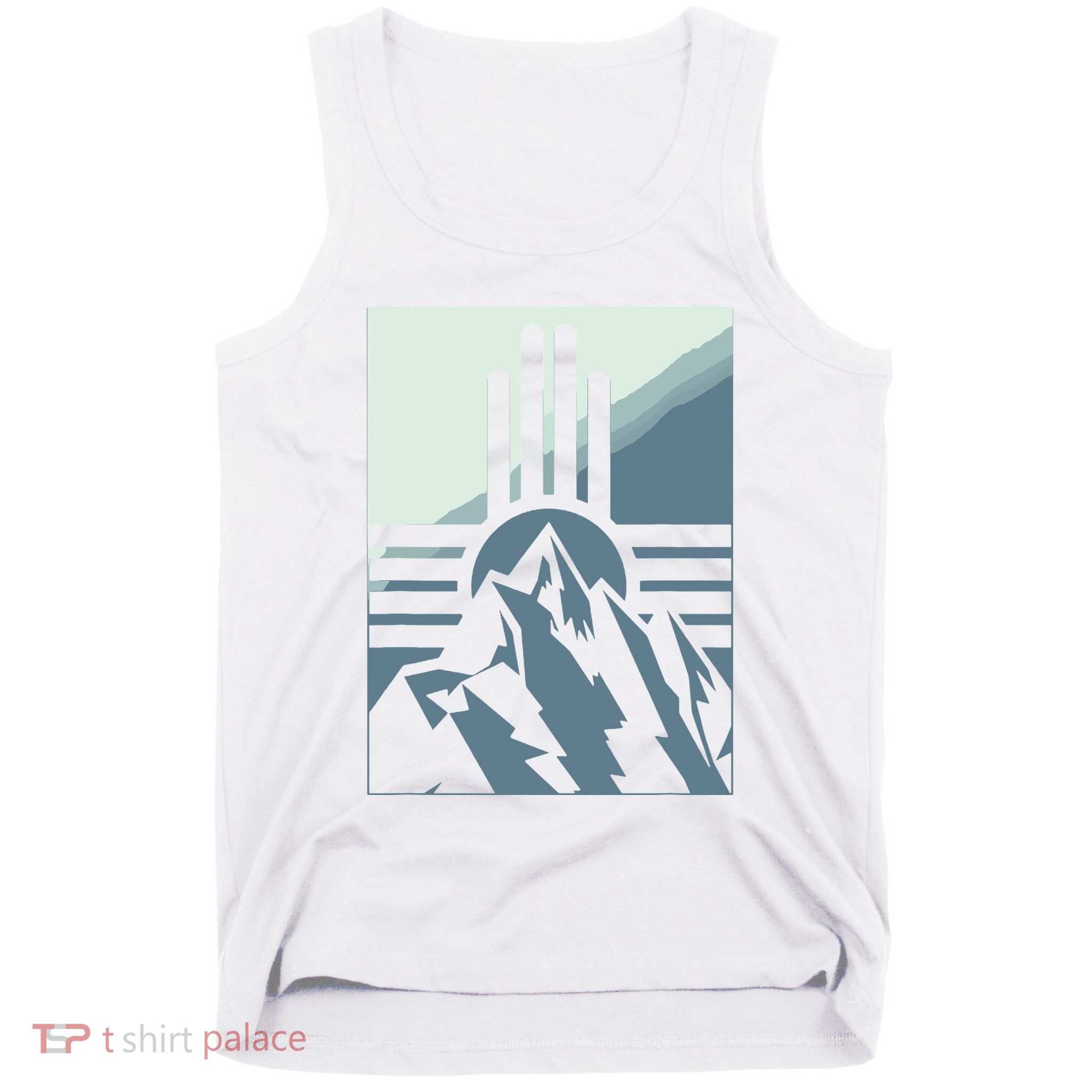 New Mexico State Zia Symbol And Mountains Graphic Design Tank Top