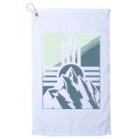 New Mexico State Zia Symbol And Mountains Graphic Design Golf Towel