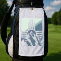 New Mexico State Zia Symbol And Mountains Graphic Design Golf Towel