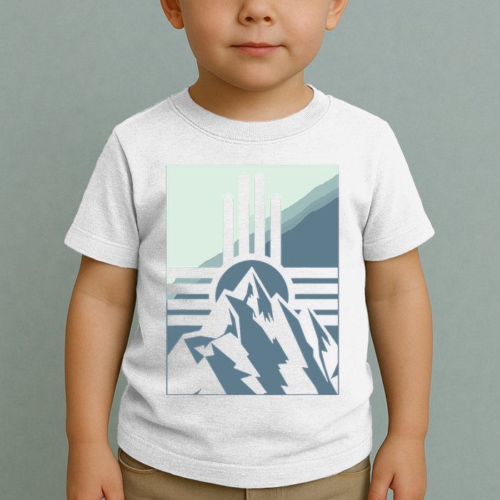 New Mexico State Zia Symbol And Mountains Graphic Design Toddler T-Shirt