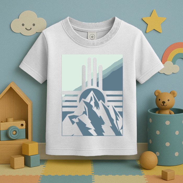 New Mexico State Zia Symbol And Mountains Graphic Design Toddler T-Shirt