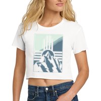 New Mexico State Zia Symbol And Mountains Graphic Design Crop Top