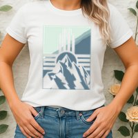 New Mexico State Zia Symbol And Mountains Graphic Design Womens T-Shirt