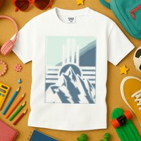 New Mexico State Zia Symbol And Mountains Graphic Design Kids T-Shirt