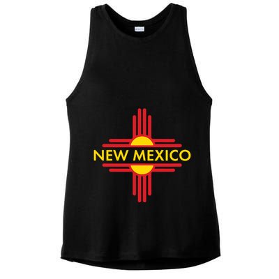 New Mexico State Zia Symbol Design Ladies PosiCharge Tri-Blend Wicking Tank