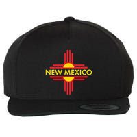 New Mexico State Zia Symbol Design Wool Snapback Cap