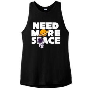 Need More Space Funny Astronaut Ladies PosiCharge Tri-Blend Wicking Tank