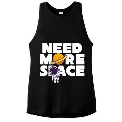 Need More Space Funny Astronaut Ladies PosiCharge Tri-Blend Wicking Tank