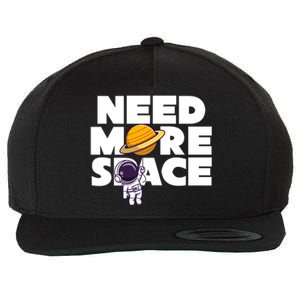 Need More Space Funny Astronaut Wool Snapback Cap