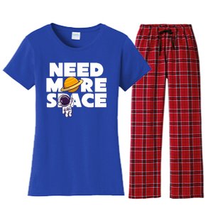 Need More Space Funny Astronaut Women's Flannel Pajama Set