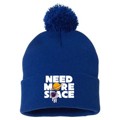 Need More Space Funny Astronaut Pom Pom 12in Knit Beanie