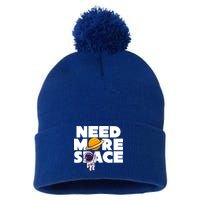 Need More Space Funny Astronaut Pom Pom 12in Knit Beanie
