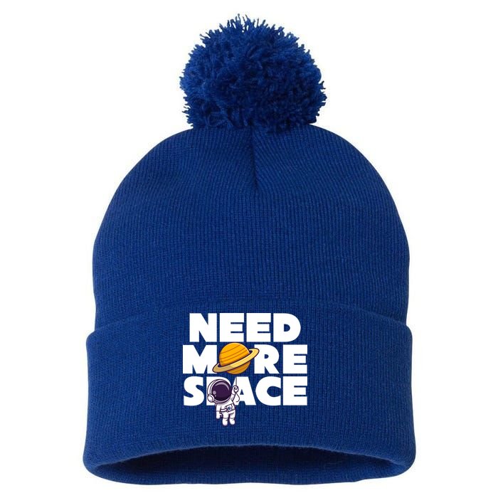Need More Space Funny Astronaut Pom Pom 12in Knit Beanie