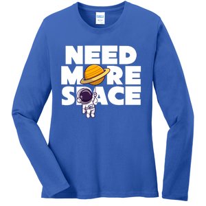 Need More Space Funny Astronaut Ladies Long Sleeve Shirt